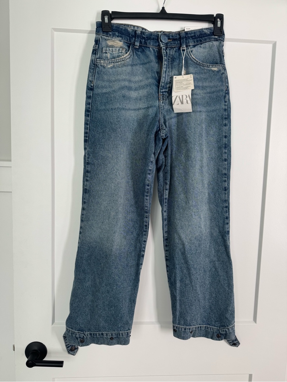 ZARA Blue Straight-Leg relaxed fit Jeans